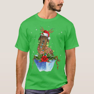 Funny Dachshund Christmas Reindeer Christmas Light T-Shirt