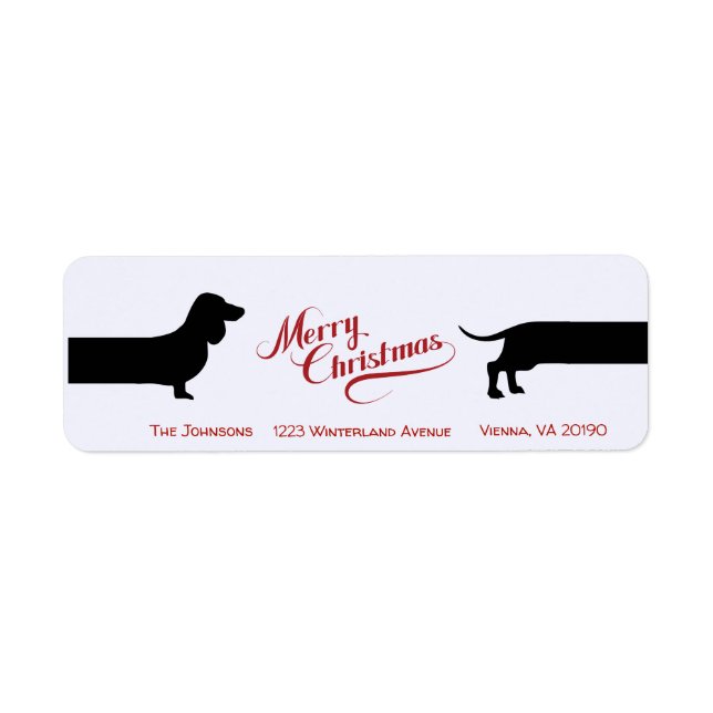 Funny dachshund Christmas return label (Front)