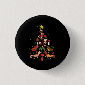 Funny Dachshund Christmas Tree 3 Cm Round Badge