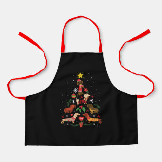 Funny Dachshund Christmas Tree Apron