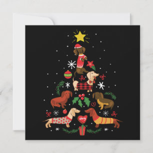 Funny Dachshund Christmas Tree Card