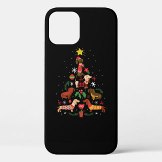 Funny Dachshund Christmas Tree iPhone 12 Pro Case