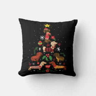 Funny Dachshund Christmas Tree Cushion