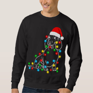 Funny Dachshund Christmas Tree Lights Led Dog Doxi Sweatshirt