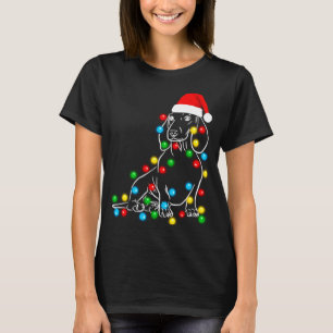 Funny Dachshund Christmas Tree Lights Led Dog Doxi T-Shirt