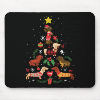 Funny Dachshund Christmas Tree Mouse Mat