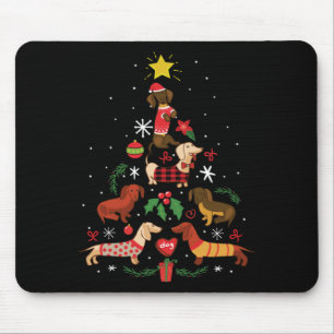 Funny Dachshund Christmas Tree Mouse Mat