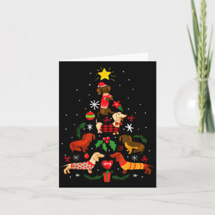 Funny Dachshund Christmas Tree Ornament Decor Gift Card