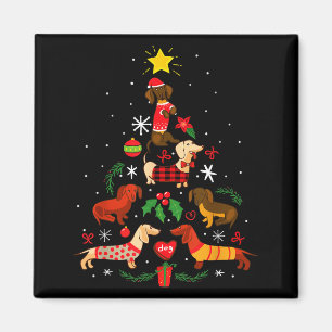 Funny Dachshund Christmas Tree Ornament Decor Gift Magnet