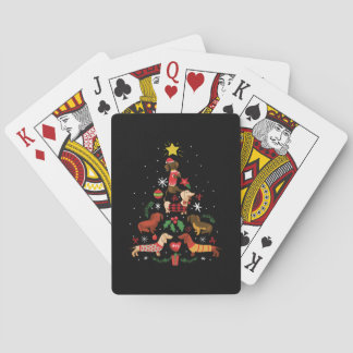 Funny Dachshund Christmas Tree Playing Cards