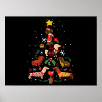 Funny Dachshund Christmas Tree
