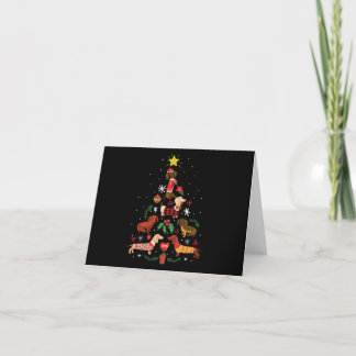 Funny Dachshund Christmas Tree Thank You Card