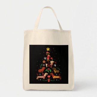 Funny Dachshund Christmas Tree Tote Bag