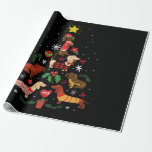 Funny Dachshund Christmas Tree Wrapping Paper<br><div class="desc">Funny Dachshund Christmas Tree 
Cute gift for dog lovers,  dog fans,  dog owners. 
With the cute dog design,  this will be a great gift for your parents,  siblings,  relatives,  best friends,  or for yourself.
A version designed specially on Birthdays,  or important events.</div>