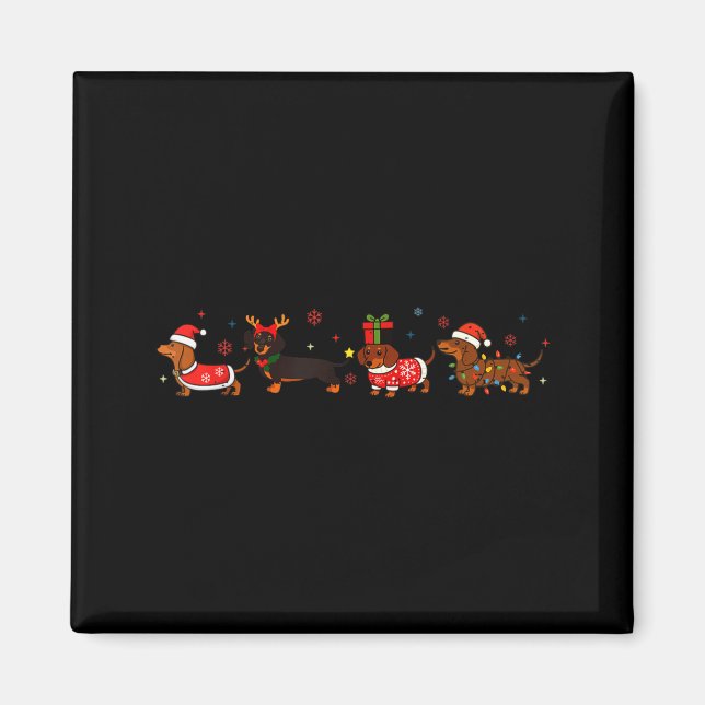 Funny Dachshund Christmas Weenie Dog Lover Cute Me Magnet (Front)