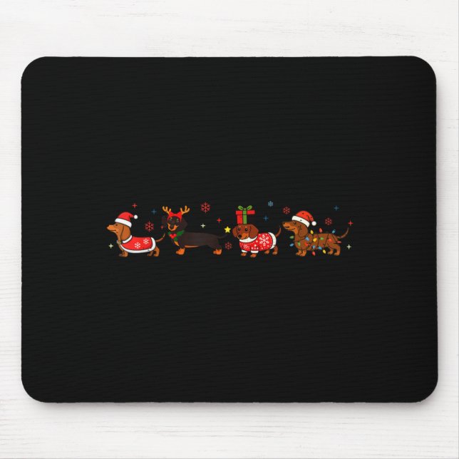 Funny Dachshund Christmas Weenie Dog Lover Cute Me Mouse Mat (Front)