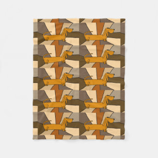Funny Dachshund Dog Abstract Fleece Blanket