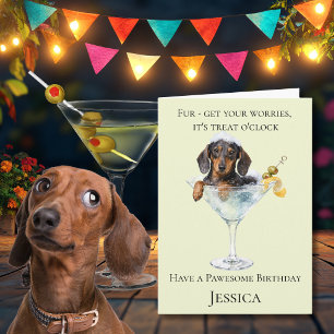 Funny Dachshund Dog Birthday Card