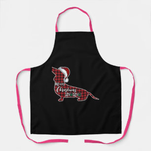 Funny Dachshund Dog Christmas Apron