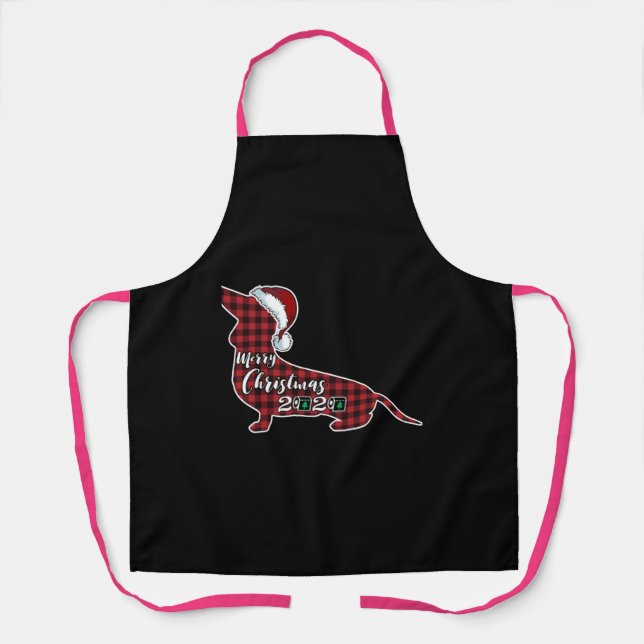 Funny Dachshund Dog Christmas Apron (Front)