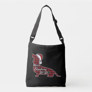 Funny Dachshund Dog Christmas Crossbody Bag