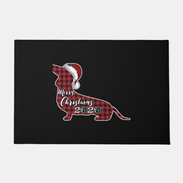 Funny Dachshund Dog Christmas Doormat (Front)