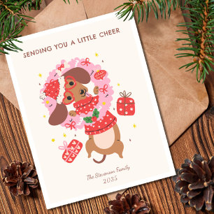 Funny Dachshund Dog Christmas  Holiday Card