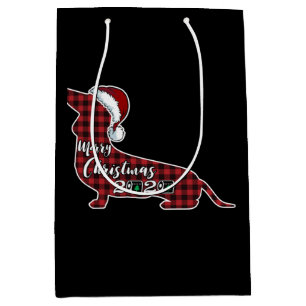 Funny Dachshund Dog Christmas Medium Gift Bag
