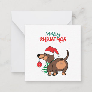 Funny Dachshund Dog Cute Merry Christmas  Card