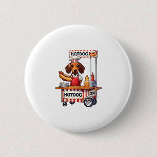 Funny Dachshund Dog Hotdog Sandwich Weenie Sausage 6 Cm Round Badge