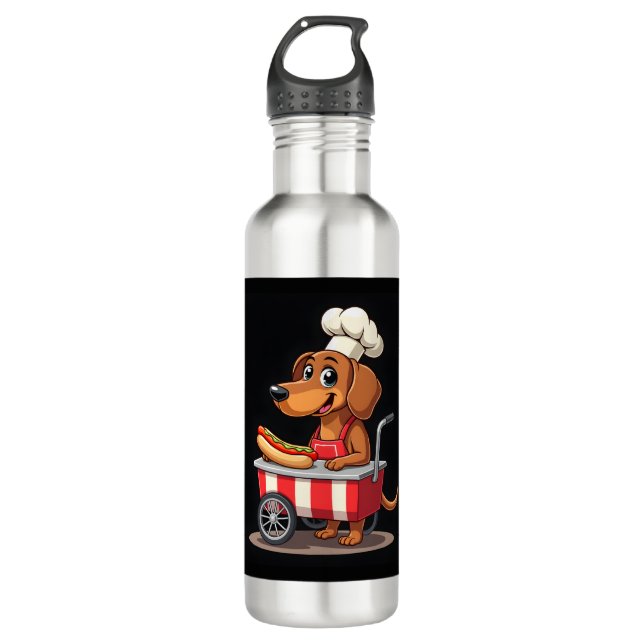 Funny Dachshund Dog Hotdog Sandwich Weenie Sausage 710 Ml Water Bottle (Front)