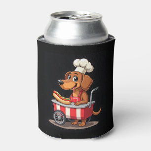 Funny Dachshund Dog Hotdog Sandwich Weenie Sausage Can Cooler