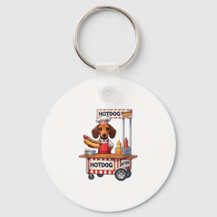 Funny Dachshund Dog Hotdog Sandwich Weenie Sausage Key Ring