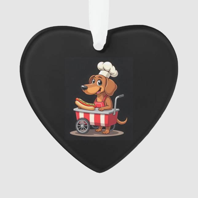 Funny Dachshund Dog Hotdog Sandwich Weenie Sausage Ornament (Front)