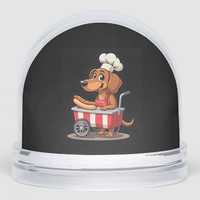 Funny Dachshund Dog Hotdog Sandwich Weenie Sausage Snowglobe (Front)