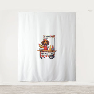 Funny Dachshund Dog Hotdog Sandwich Weenie Sausage Tapestry