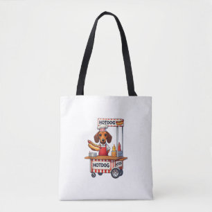 Funny Dachshund Dog Hotdog Sandwich Weenie Sausage Tote Bag