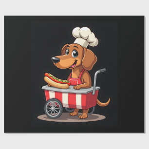 Funny Dachshund Dog Hotdog Sandwich Weenie Sausage Wrapping Paper