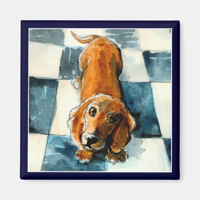 Funny Dachshund dog magnet (Front)