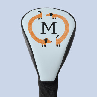 Funny Dachshund Dog Monogram Golf Head Cover