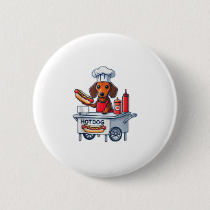 Funny Dachshund Dog Weenie Sausage Hotdog Sandwich 6 Cm Round Badge