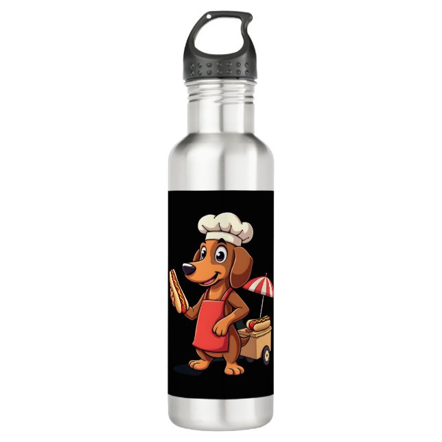 Funny Dachshund Dog Weenie Sausage Hotdog Sandwich 710 Ml Water Bottle (Front)