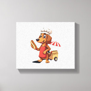 Funny Dachshund Dog Weenie Sausage Hotdog Sandwich Canvas Print