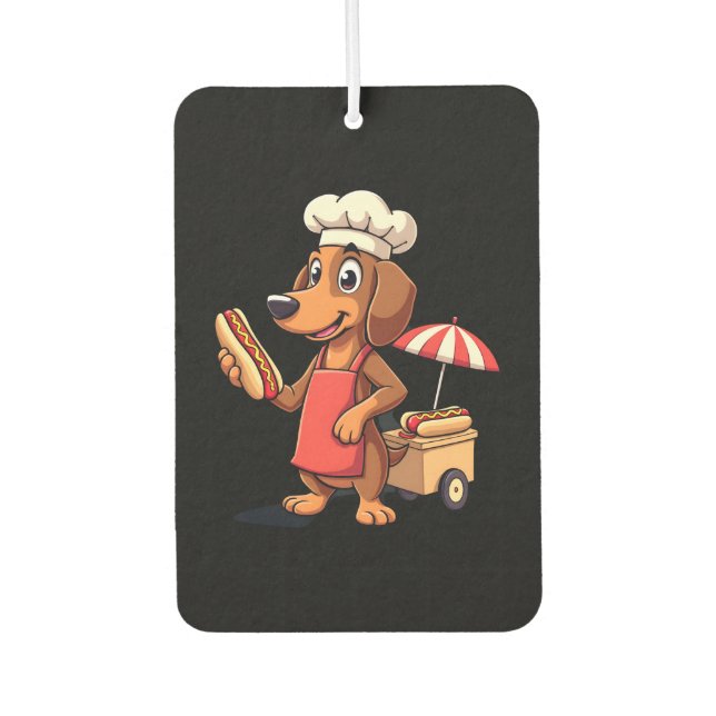 Funny Dachshund Dog Weenie Sausage Hotdog Sandwich Car Air Freshener (Front)