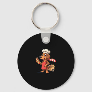 Funny Dachshund Dog Weenie Sausage Hotdog Sandwich Key Ring