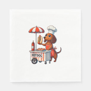 Funny Dachshund Dog Weenie Sausage Hotdog Sandwich Napkin