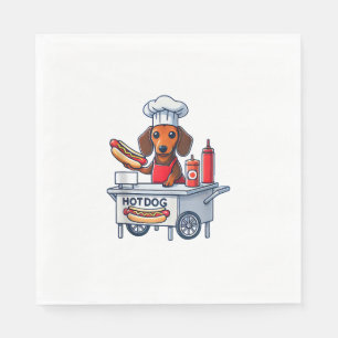 Funny Dachshund Dog Weenie Sausage Hotdog Sandwich Napkin