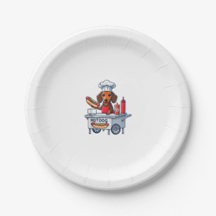 Funny Dachshund Dog Weenie Sausage Hotdog Sandwich Paper Plate