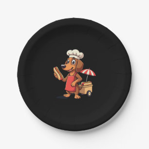 Funny Dachshund Dog Weenie Sausage Hotdog Sandwich Paper Plate