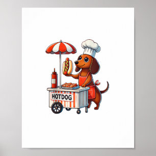 Funny Dachshund Dog Weenie Sausage Hotdog Sandwich Poster